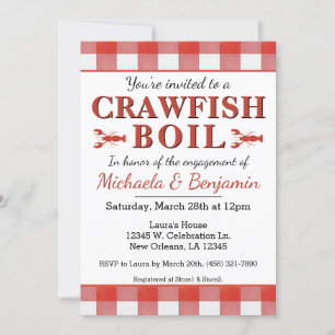 Invitación Pescado de langosta picnic Boil Fiesta de mariscos