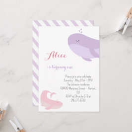Invitación Pescado del mar de ballena rosado Lilac Primer Fie