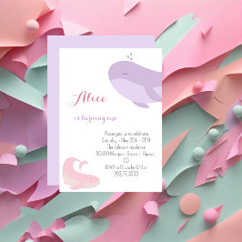 Invitación Pescado del mar de ballena rosado Lilac Primer Fie