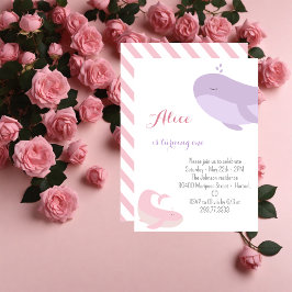Invitación Pescado del mar de ballena rosado Lilac Primer Fie