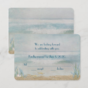 Invitación Pescado estelar boda RSVP en la playa
