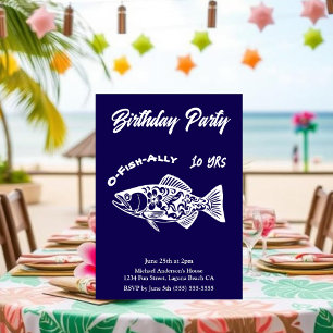Invitación Pescado hawaiano aliado del partido de los cumplea