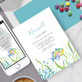 Invitación Pescado tropical 3.ᵉʳ Fiesta de cumpleaños