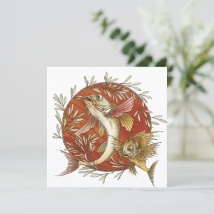 Invitación Pescado volador japonés y bambú abandonan el arte