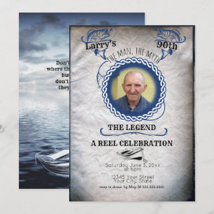Invitación Pescador adulto Cumpleaños la leyenda