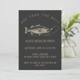 Invitación Pescador Divertido Fiesta de Soltero de Pesca Pers
