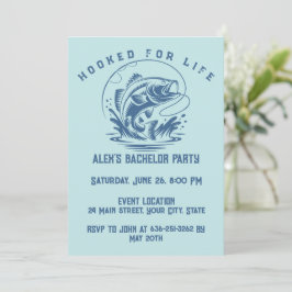 Invitación Pescador Divertido Fiesta de Soltero de Pesca Pers