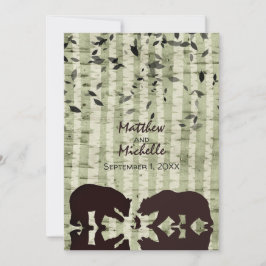 Invitación Pescadores de bosques rústicos, Boda de árboles de