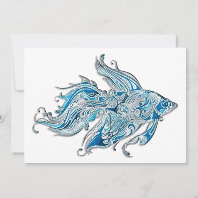 Invitación Pescados el fluir de Paisley (Anverso)