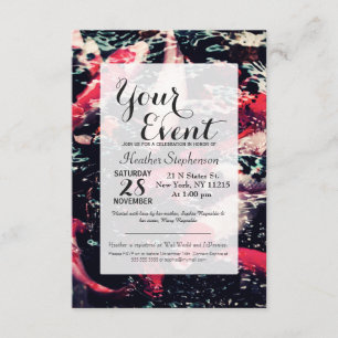 Invitación Pescados rojos frescos de Koi en el agua