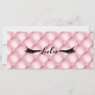 Invitación Pestañas Pink Plush Diamonds Glam Certificado de R