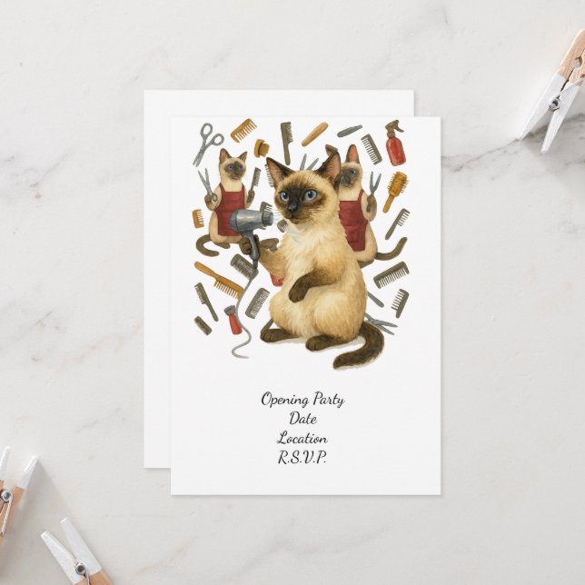 Invitación Pet grooming hairdresser for cat lovers (Anverso/Reverso In Situ)