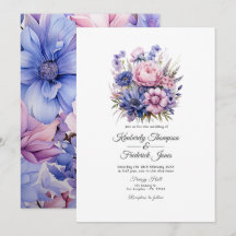 Petal Pink, Cornflower Blue y Mauve Purple Boda