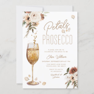 Invitación Petales Boho Pampas y ducha de novia Prosecco