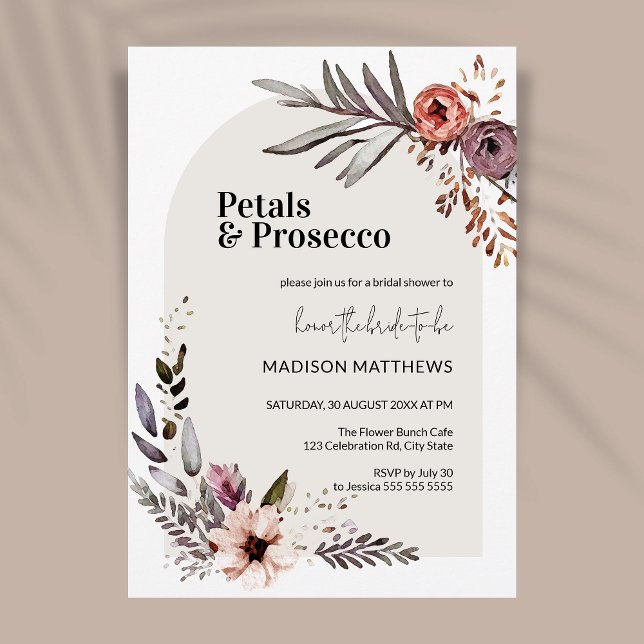 Invitación Petales de arco y ducha de novia floral Prosecco B (Subido por el creador)