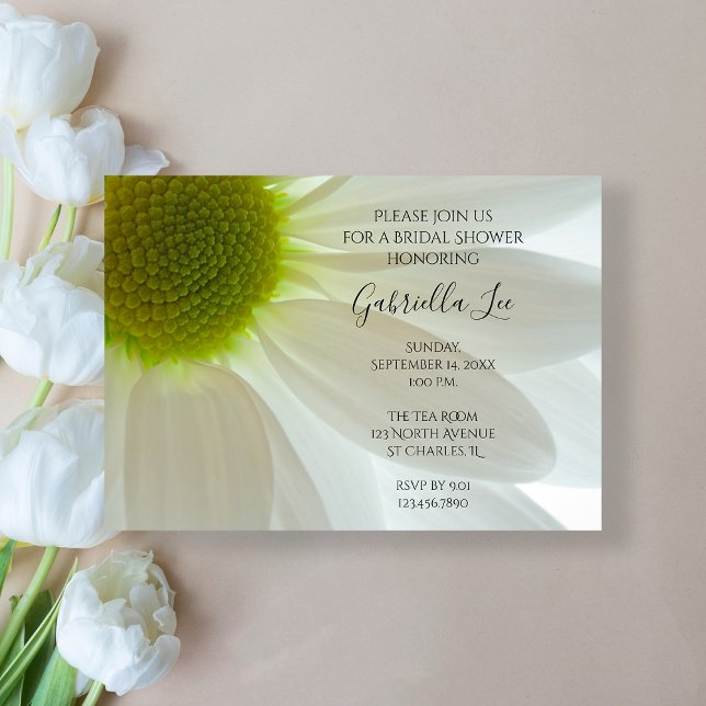 Invitación Petales de flores de margarita blanca Ducha de nov (Subido por el creador)