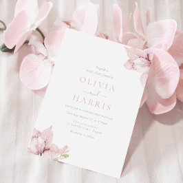 Invitación Petales de flores de Rubor elegante matrimonio