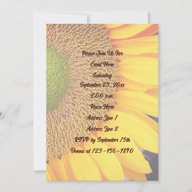 Invitación Petales de girasol Floral (Anverso)
