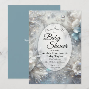 Invitación Petales de nieve en Baby Shower de sangre congelad