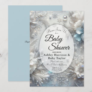 Invitación Petales de nieve en Baby Shower de sangre congelad