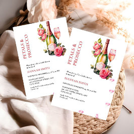 Invitación Petales elegantes y de Moda y ducha de novia Prose