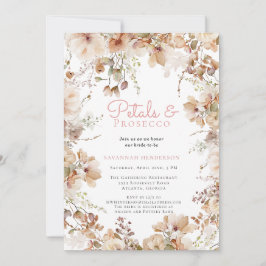 Invitación Petales elegantes y ducha de novia floral Prosecco