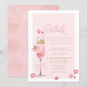 Invitación Petales elegantes y ducha de novia Prosecco