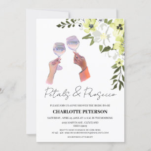 Invitación Petales elegantes y ducha de novia Prosecco