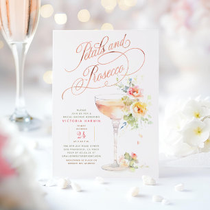 Invitación Petales florales de Boho y ducha de novias de Pros