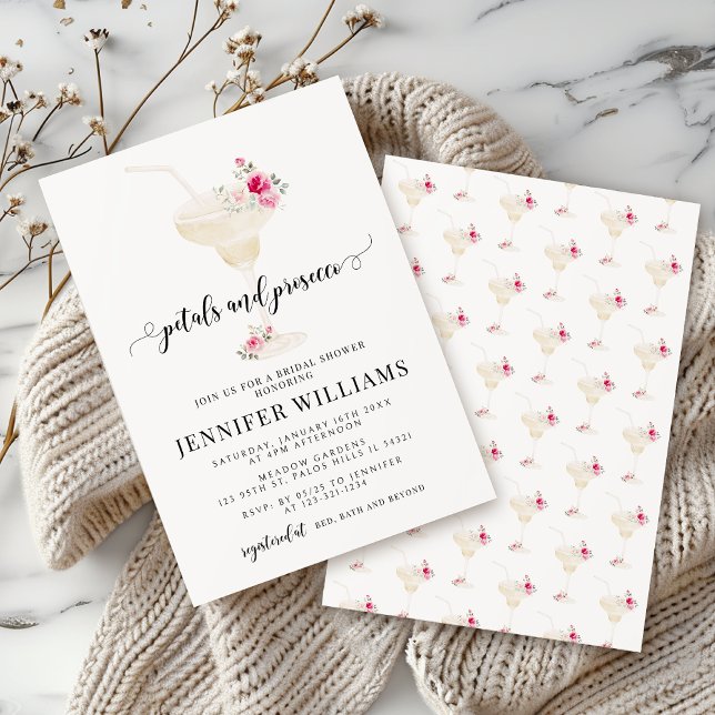 Invitación Petales florales y ducha de novia Prosecco (Subido por el creador)