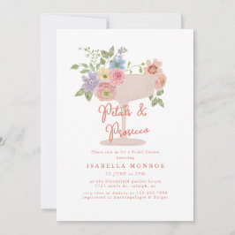 Invitación Petales florales y ducha de novia Prosecco