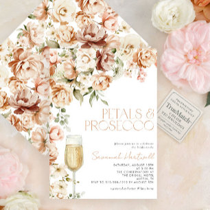 Invitación Petales modernos y ducha de novia floral Prosecco