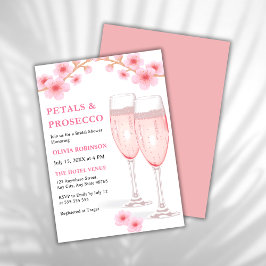 Invitación Petales modernos y ducha de novia floral rosa Pros