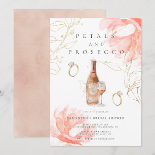 Invitación Petales modernos y ducha de novias Prosecco