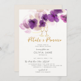 Invitación Petales Prosecco Orquídea Púrpura Ducha Bridal
