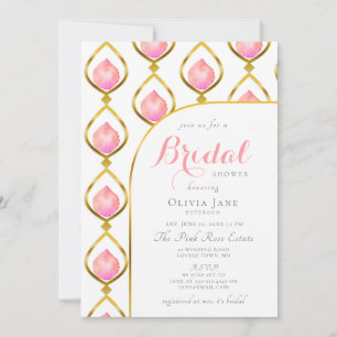 Invitación Petales Prosecco Patrón de Deco Oro Ducha de novia