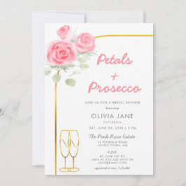 Invitación Petales Prosecco Rosas de Boho de Oro Arco Ducha N
