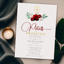 Invitación Petales Prosecco Roses Blancos Roses Ecru Ducha de
