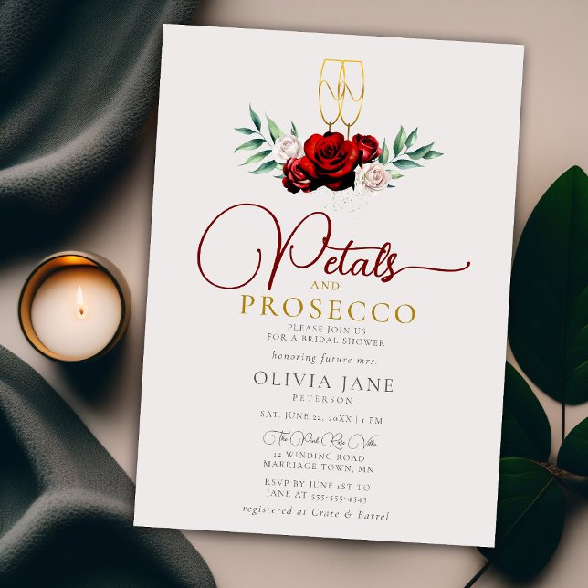Invitación Petales Prosecco Roses Blancos Roses Ecru Ducha de (Subido por el creador)