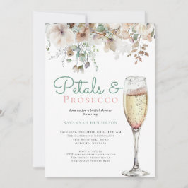 Invitación Petales Verde azulados de moda y ducha de novia fl