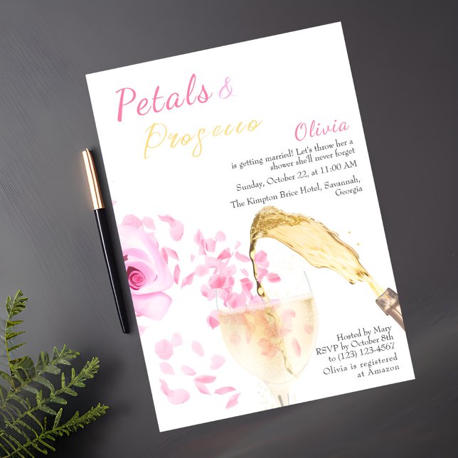 Invitación Petales y Boda Prosecco Ducha de Novias (Subido por el creador)