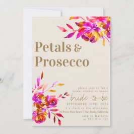 Invitación Petales y ducha de novia del Prosecco