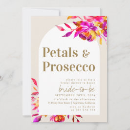 Invitación Petales y ducha de novia del Prosecco