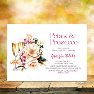Invitación Petales y ducha de novia del Prosecco