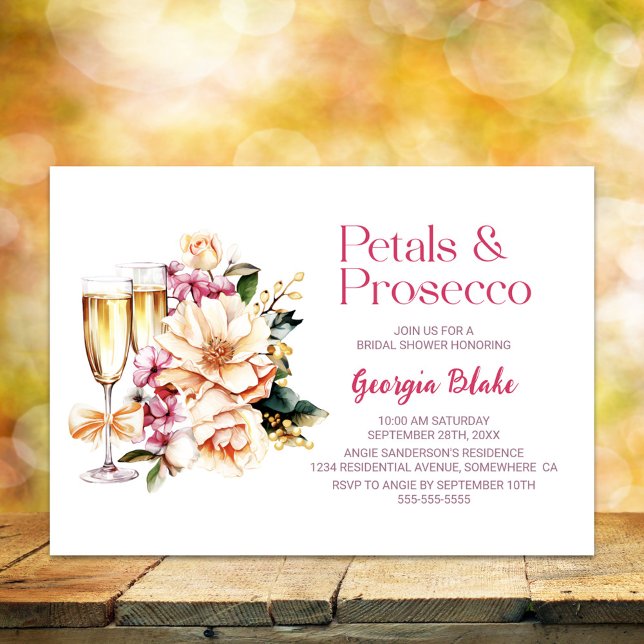 Invitación Petales y ducha de novia del Prosecco (Subido por el creador)
