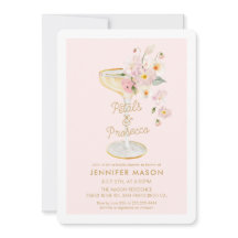 Petales y ducha de novia floral Prosecco