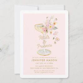 Invitación Petales y ducha de novia floral Prosecco