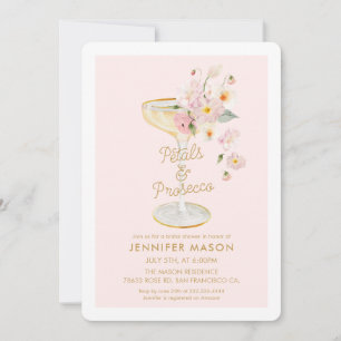 Invitación Petales y ducha de novia floral Prosecco