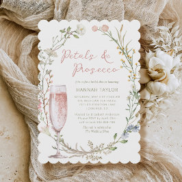 Invitación Petales y ducha de novia floral Prosecco