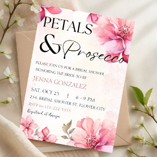 Invitación Petales y ducha de novia floral Prosecco